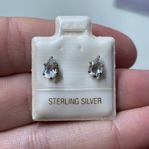 Sterling Silver & White Topaz Earrings